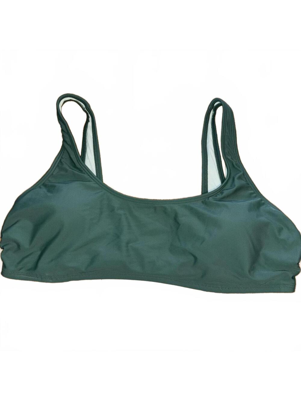 Live Life Green Sporty Bikini Top Swim Summer Women's Size Large NWT